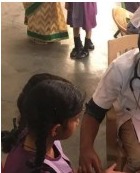 Medical camp activity with children